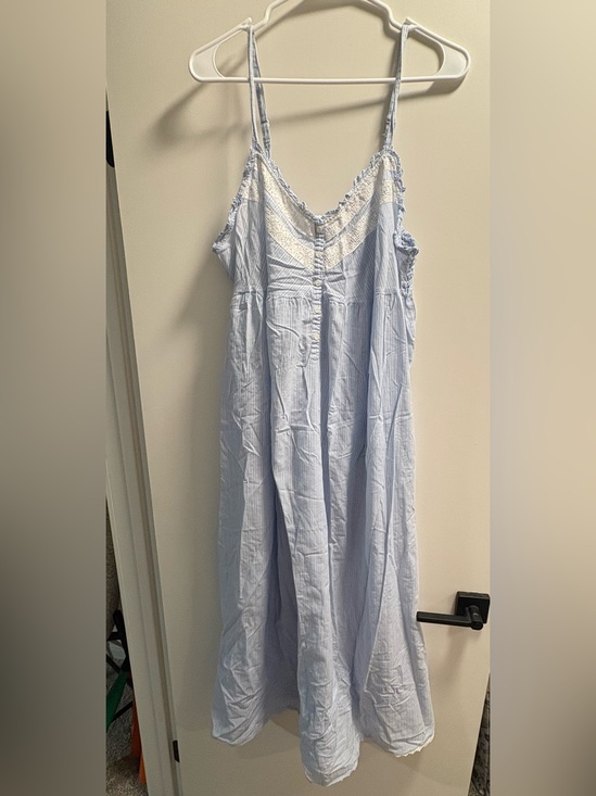 Victoria's Secret Dresses & Skirts - Vintage Victoria secret county dress baby blue stripes 100% cotton large